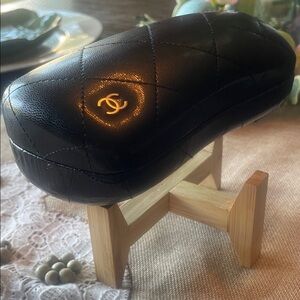 CHANEL Black Quilted Eyewear Case